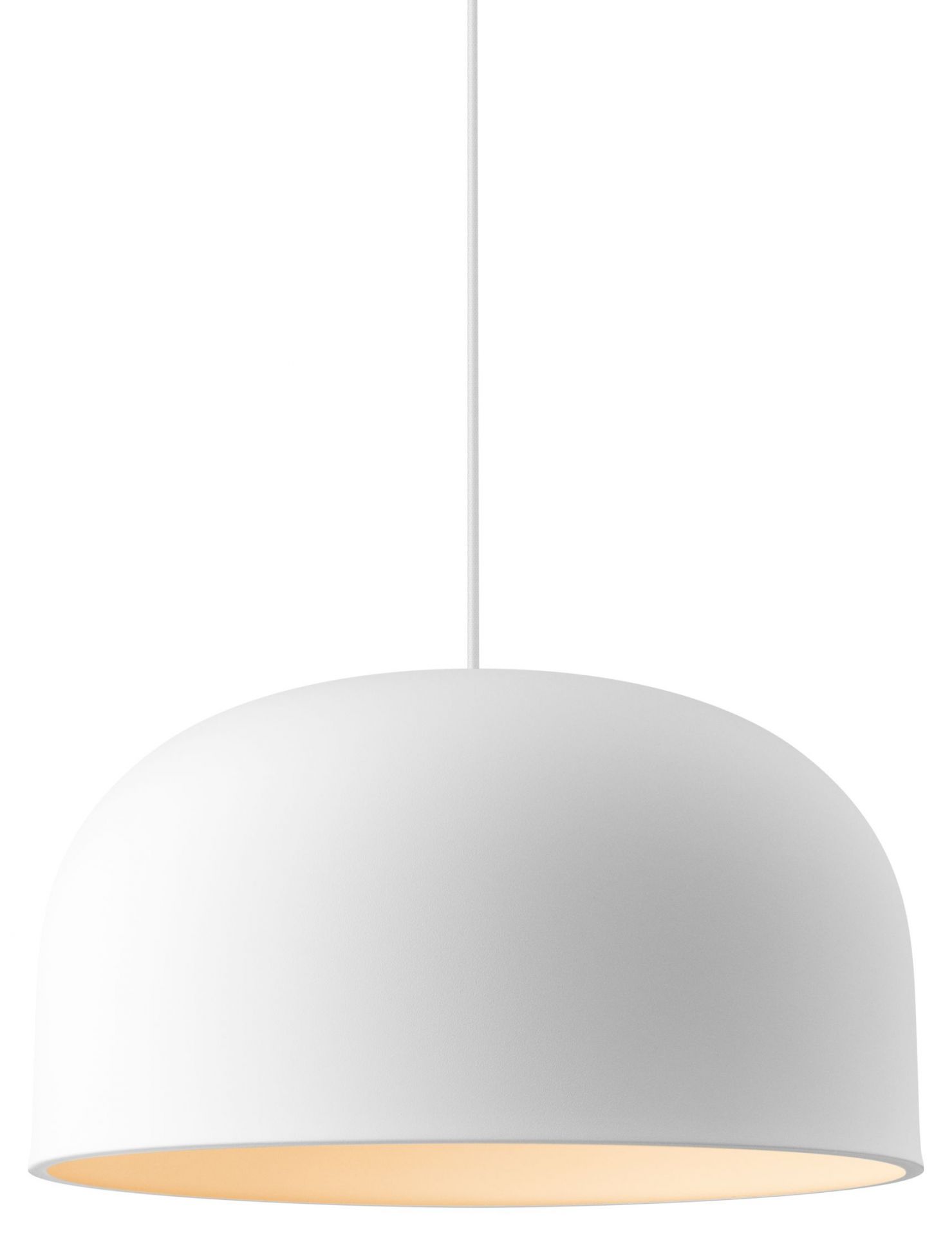 Weiße Quay Hängeleuchte von Eva Solo, Durchmesser 43 cm, moderne Pendelleuchte für Wohnraumbeleuchtung.